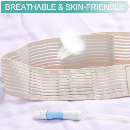 Breathable Peritoneal Dialysis Belt Stretch G/Peg Feeding Tube Holder PD Catheter Covers Bag Drainage Abdominal Fixation Medical Nursing Supplies, Medium(28-41 Inch)