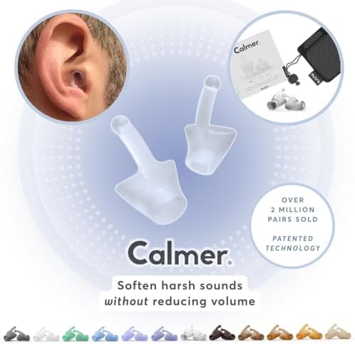 Flare Calmer Mini – Small Ear Plugs Alternative – Reduce Annoying Noises Without Blocking Sound – Soft Reusable Silicone - Translucent