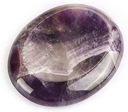 Artistone 2.0"Amethyst Crystal Worry Thumb Stones for Anixety Natural Polished Healing Bulk Purple Palm Pocket Chakra Stones Women Adults Reiki Gifts for Yoga,Meditation