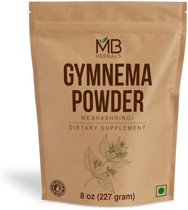 MB Herbals Gymnema Leaf Powder 8 oz 0.5 lb (227 Gram) Meshashringi Powder | Gymnema Sylvestre
