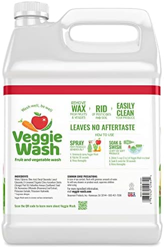 Veggie Wash Fruit and Vegetable Wash, Ideal for Cleaning Produce, 1 Gallon