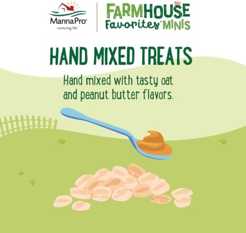 Manna Pro Farmhouse Favorites Mini Pig Treats, Baked Snack for Mini and Teacup Pigs, Hand-Mixed, Peanut Butter Flavored, Supports Training and Bonding, Premium Treats for Small Pigs, 3 lb Bag