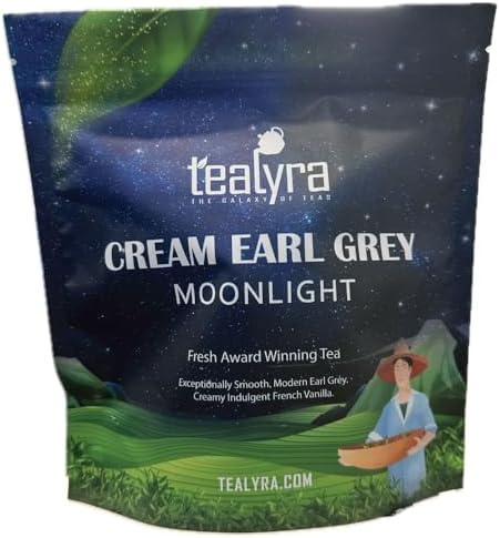 Tealyra - Cream Earl Grey Moonlight | Luxurious Black Loose Leaf Tea | Citrusy Bergamot & French Vanilla Flavor | All Natural Ingredients, 100g (3.5-ounce)