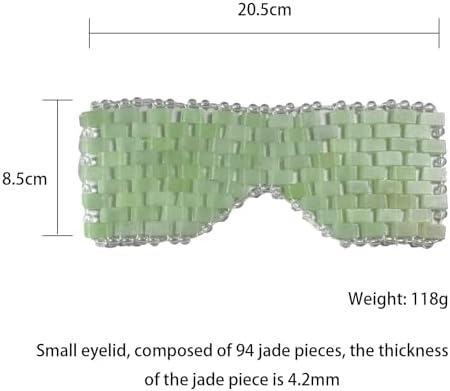 Jade Eye Mask, Facial Eyes Sleeping Mask Relief Eye Cover, Facial Cooling Mask with 100% Real Jade for Hot & Cold Therapy (Green)