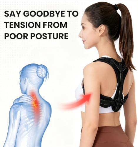 Posture Corrector for Men and Women, Adjustable Back Brace Upper Spine Straightener, Breathable Shoulder, Neck, Clavicle & Back Support, Relieve Slouching, Hunching, and Back Pain, XL