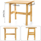 yarlung Bamboo Stool 14 Inch Tall One Step Stool for Bedroom, Non-Slip Small Bathroom Shower Bench Seat for Saunas SPA, Easy Assembly