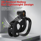 Male Chastity Cage with Elastic Belt & Invisible Lock - 4 Ball Ring Sizes, Ultralight Large Penis Cage for Comfort Fit Long Term Wear(S-70mm) [Black] - BDSM Gear, Bondage Sex Toys Accessories for Men