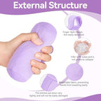 Purple Palm Protectors & Finger Grips – Hand Contracture Cushions, Finger Splitters & Grip Strengthener Pad for Elderly, Stress Relief, Sweat Resistant & Washable, 2 Pcs, Small Size 5CM