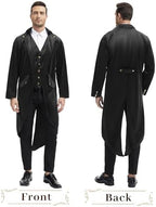 Men's Steampunk Tailcoat Jacket Medieval Renaissance Gothic Victorian Vintage Coat,Halloween Costume