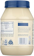 Hellmann's Plant Based Mayonnaise, Egg Free, Dairy Free, 30 Fluid Ounces (Pack Of 6)