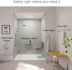 HEALTHCRAFT Plus 2-in-1 Toilet Paper Holder and Grab Bar (14 Inch) | ADA Compliant Safety Grab Bar for Seniors, Wall-Mounted, Supports Up to 500 lbs, Polished Chrome