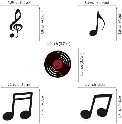 50 PCS Edible Music Notes Cupcake Toppers Wafer Paper Musical Symbol Cupcake Picks Edible Music Notes Party Decorations Rock and Roll Concert Theme Birthday Graduation Party Decor Supplies