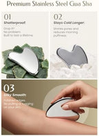 Stainless Steel Gua Sha Facial Tools, Guasha Tool for Face Acupuncture Therapy Trigger Point Treatment, Gua Sha Scraping Massage Tool