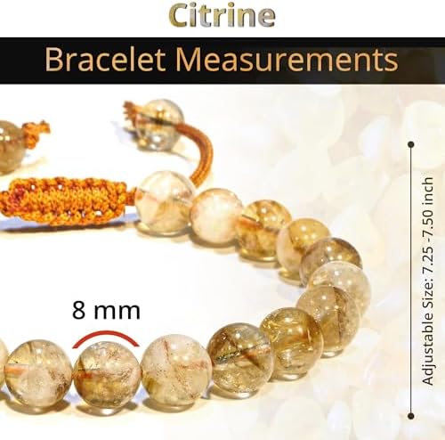 Bracelet – Healing Crystal Bracelet for Women, Men – Chic Gemstone Bracelet for Men and Women – 8mm Round Bead Bracelets for Spiritual Healing, Protection, Positive Energy