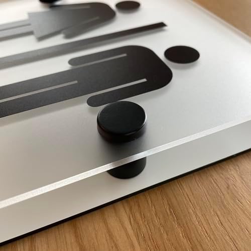 Restroom sign, matte acrylic with stainless steel mounting hardware (7" x 7" man/woman with word "RESTROOM", NO braille)