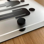 Restroom sign, matte acrylic with stainless steel mounting hardware (7" x 7" man/woman with word "RESTROOM", NO braille)