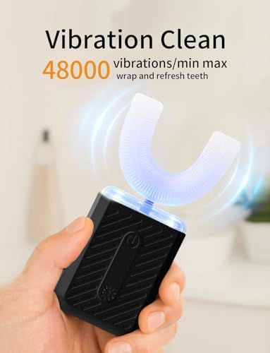 U-Shaped Electric Toothbrush for Adults, ultrasonic Toothbrush with IPX7 Waterproof, Adult Electric Toothbrush with 4 Clean Modes