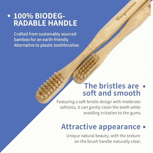 8 Pack Bamboo Toothbrushes - Soft Bristles, BPA Free, Eco-Friendly Natural Wooden Toothbrushes for Adults & Family, Zero Waste Compostable Handle
