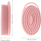 Soft Silicone Body Scrubber 2 PCS Silicone Body Shower, Silicone Loofah 2 in 1 Bath and Shampoo Brush, Body Scrubber Shower Cleaning Exfoliating Use for Sensitive Skin, Lather Well(Black and Pink)