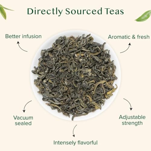 VAHDAM, Green Tea Leaves From Himalayas 170+ Cups (12oz) High Elevation Grown Green Tea Leaves From Himalayas | Pure Unblended Single Origin Green Loose Leaf Tea | Vacuum Sealed