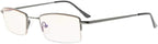 Eyekepper Memory Titanium Bridge Computer Glasses 50% Blue Light Blocking Reading Glasses Amber Tinted Lenses