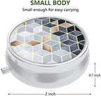Nipichsha Pill Box, Small Pill Case for Purse & Pocket, Cute Travel Medicine Organizer, Portable Medicine Container Holder to Hold Vitamins, Medication, Fish Oil & Supplements, Gold Diamond