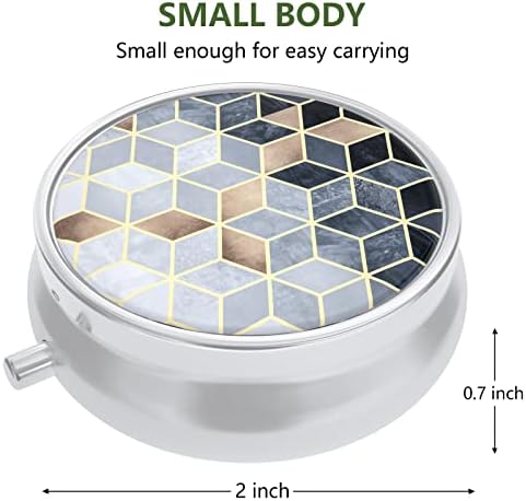 Nipichsha Pill Box, Small Pill Case for Purse & Pocket, Cute Travel Medicine Organizer, Portable Medicine Container Holder to Hold Vitamins, Medication, Fish Oil & Supplements, Gold Diamond