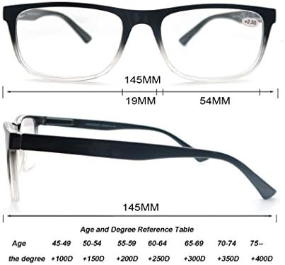 Blue Light Blocking Reading Glasses Men Large Oversized Square Readers Wide fit Cheaters for Men W/Big Head/Large Face
