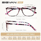 SIGVAN Ladies Reading Glasses Blue Light Blocking Spring Hinge Fashion Pattern Print Eyeglasses for Women