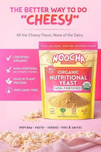 NOOCHA Organic Nutritional Yeast Flakes – Non-Fortified, Vegan Cheese Seasoning, Dairy-Free, Gluten-Free, High Protein Savory Sprinkle for Popcorn, Pasta & Veggies – 8 oz