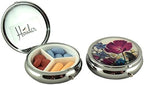 Designer Pill Box by Houder - Decorative Pill Case with Gift Box - Carry Your Meds in Style (Violets)