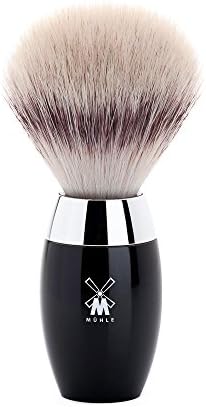 MÜHLE KOSMO Black Silvertip Fiber Shaving Brush - Synthetic Luxury Shave Brush for Men, Rich Lather