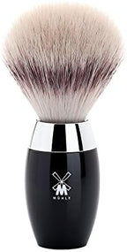 MÜHLE KOSMO Black Silvertip Fiber Shaving Brush - Synthetic Luxury Shave Brush for Men, Rich Lather