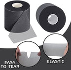 Nuanchu 12 Pcs Pre Wrap Athletic Tape, 2.75inch x 30 Yards Foam Sport Underwrap Tapes Prewrap Tape for Hair Wrists Hands Ankles Knees Women Man Hiking Running(Black)