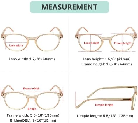 Eyekepper 10 Pack Stylish Round Reading Glasses Spring Hinges Readers Women Ladies +0.50