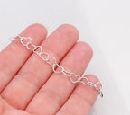 Hollow Love Heart Link Chain Bracelet Sterling Steel Bracelet for Women
