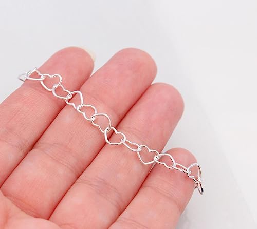Hollow Love Heart Link Chain Bracelet Sterling Steel Bracelet for Women