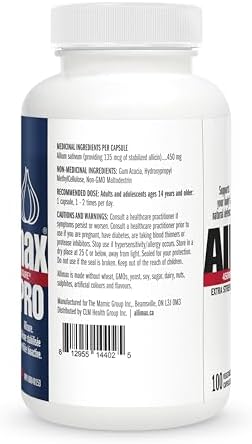 Allimax Pro Practitioner Strength 450 mg Allicin from Garlic, 100 Vegetarian Capsules (Vegicaps), Stabilized AlliSURE® Allicin, Supports Normal Immune Function, Non-GMO