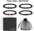 Anti-Swelling Black Obsidian Anklet, 4Pcs Magnetic Therapy Ankle Bracelet, Obsidian Beaded Bracelet For Men/Women Gifts