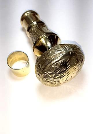 Brass with Round Brass Handle Walking Stick for Man and Women