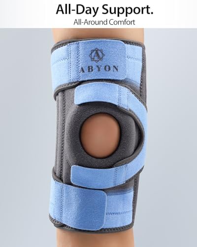 ABYON Knee Brace for Women & Men Meniscus Tear, ACL, Arthritis, Knee Support with Triple Side Stabilizers and Adjustable 360° Wraparound Strap for Maximum Knee Pain Support and Fast Recovery