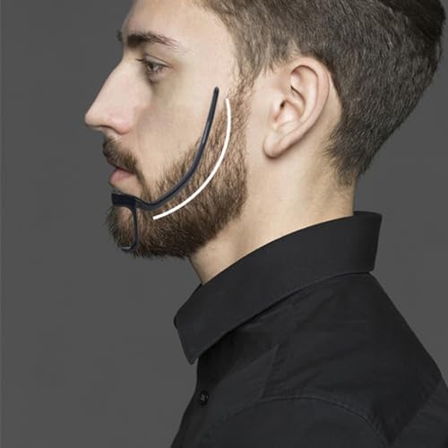 Beard Shaper For Men, Outline Trimmer Stencil for Men's Beard, Cut Buddy, Multi-Beard Fit Beard Styling Tool for Goatee, French Beard, and Full Beard (A)