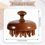 Wooden Scalp Massager & Hair Scrubber - Manual Head Massager with Sandalwood for Scalp Care, Portable Handheld Hair Growth Tool, Comfier Scalp Relaxation Brush for Stress Relief & Spa(Two-Piece Set)