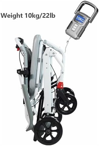Transport Wheelchair Aluminium Alloy Wheelchair Lightweight Transport Wheelchairs with Adjustable Pedal and Handbrake Manual Wheelchair Mobility aids