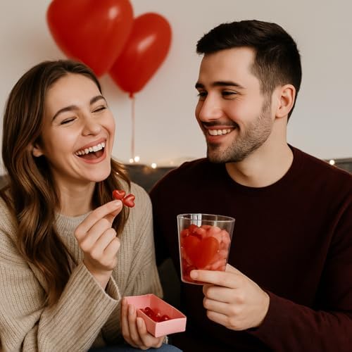 Red Heart-Shaped Jelly Beans – Sweet & Sour Valentine’s Candy (11 oz) – Party Favors & Wedding Treats