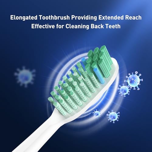 Toothbrush Replacement Whitening Heads Compatible with TAO Clean Sonic Electric Toothbrush - Brush Heads Refills, Medium Bristles, White