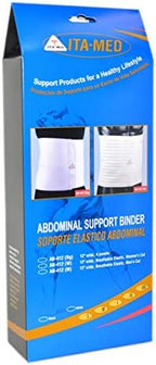 ITA-MED Women's Breathable Elastic Abdominal Support Binder/Wrap, 12 Inch Wide, Made In USA, Post-Partum, C-section & Surgery Recovery, Abdominal Support W/ Body-Shaping Effect, I AB-412(W) W 2XL