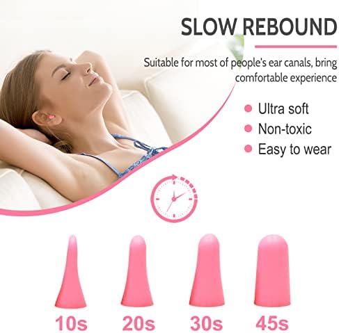 LYSIAN Ultra Soft Foam Ear Plugs for Sleep Noise Reduction -38dB Noise Cancelling Earplugs for Sleeping, Snoring, Shooting, Travel, Women-60 Pairs-Pink Color