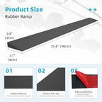 0.8" Rise Rubber Threshold Ramp for Doorways, Wheelchair Ramp for Home Entrance, Door Threshold Ramp for Wheelchairs, Walkers, Scooters, Strollers – Cuttable & Non-Slip Rubber Door Ramp