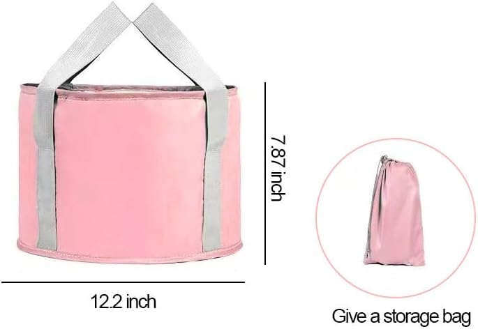 Collapsible Bucket for Soaking Feet, Portable Travel Foot Bath Tub, Foot Soaking Bath Basin Portable, Collapsible Organizer for Laundry, Clothes, Travel and Home, Pink